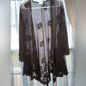 Black lace shawl